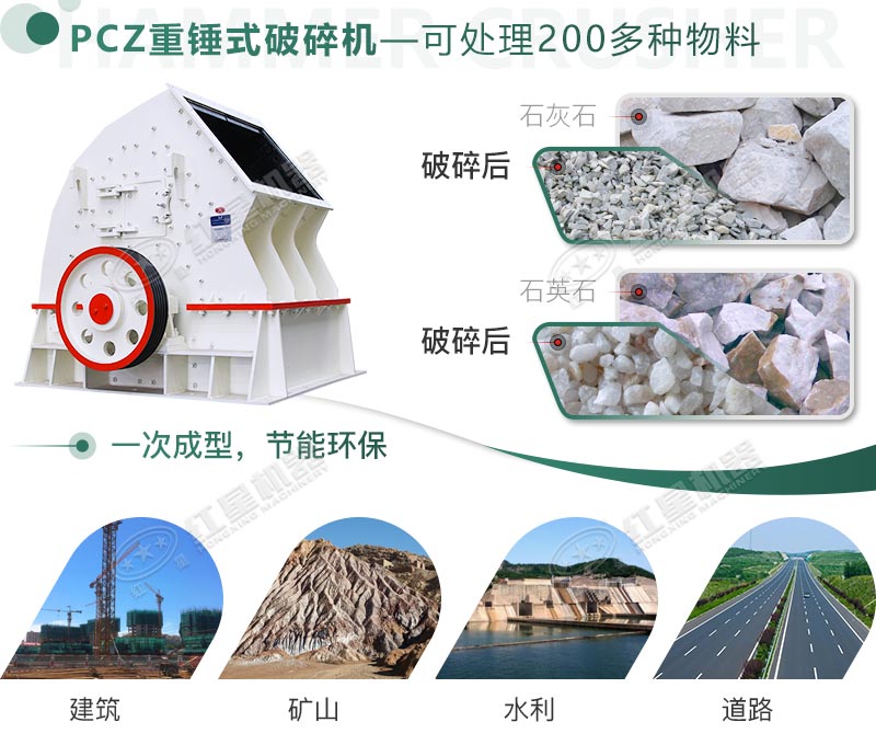 破碎多種物料，應(yīng)用領(lǐng)域廣